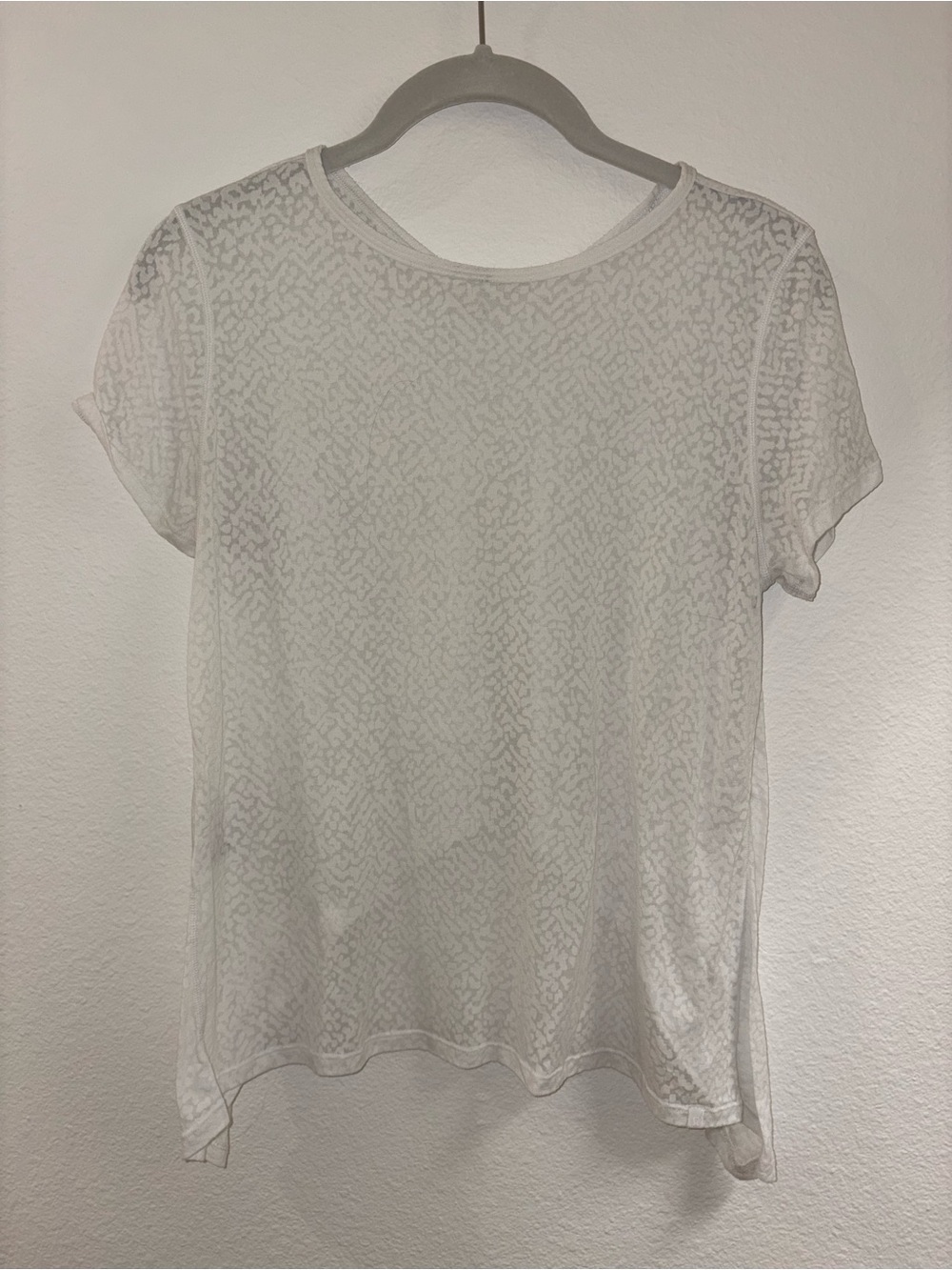 lululemon athletica White Short-Sleeve Sheer Crewneck Top